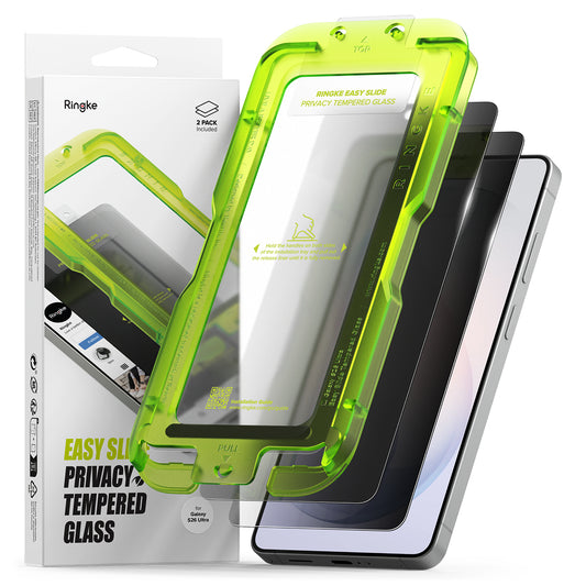 Folie de protectie Ecran Ringke Easy Slide pentru Samsung Galaxy S26 Ultra, Sticla Securizata, Full Glue, Set 2 bucati, Neagra