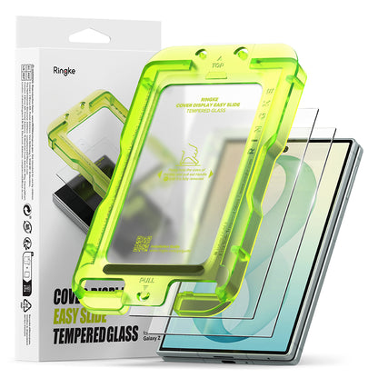 Folie de protectie Ecran Exterior Ringke Easy Slide pentru Samsung Galaxy Z Fold8 F971, Sticla Securizata, Full Glue, Set 2 bucati