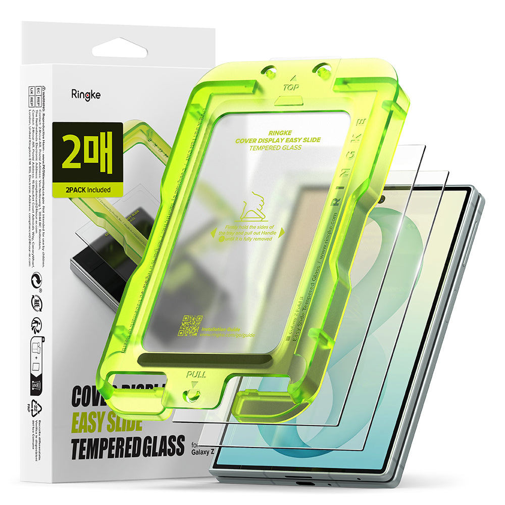 Folie de protectie Ecran Exterior Ringke Easy Slide pentru Samsung Galaxy Z Fold8 F971, Sticla Securizata, Full Glue, Set 2 bucati