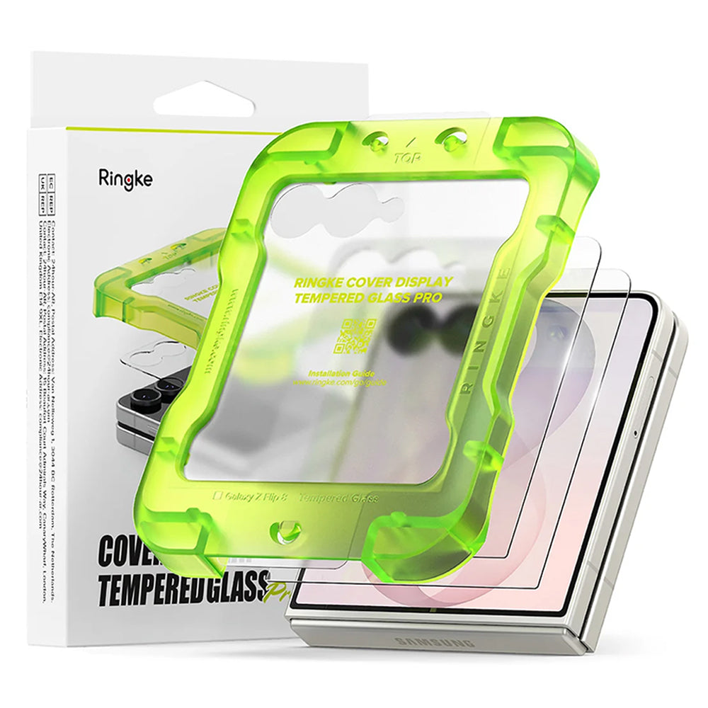Folie de protectie Ecran Exterior Ringke Pro pentru Samsung Galaxy Z Flip8 F776, Sticla Securizata, Full Glue, Set 2 bucati