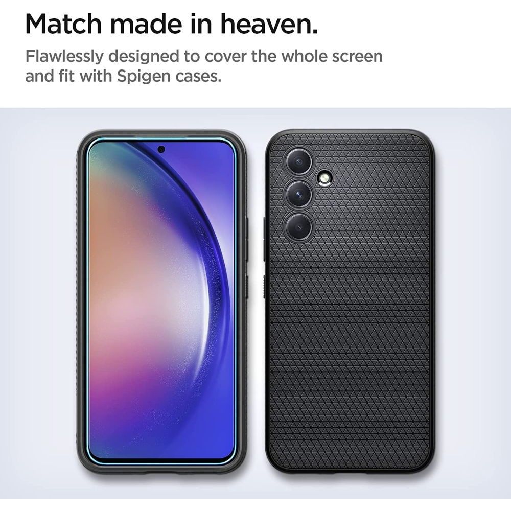 Folie de protectie Ecran Spigen GlastR Align Master pentru Samsung Galaxy A54 A546, Sticla Securizata, Full Glue, Set 2 bucati AGL05966