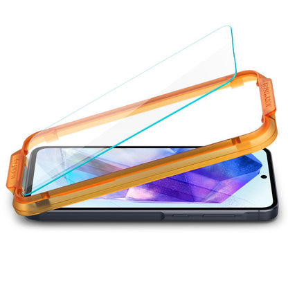 Folie de protectie Ecran Spigen GlastR Align Master pentru Samsung Galaxy A55 5G A556, Sticla Securizata, Full Glue, Set 2 bucati AGL07775