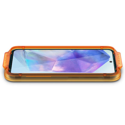 Folie de protectie Ecran Spigen GlastR Align Master pentru Samsung Galaxy A55 5G A556, Sticla Securizata, Full Glue, Set 2 bucati AGL07775
