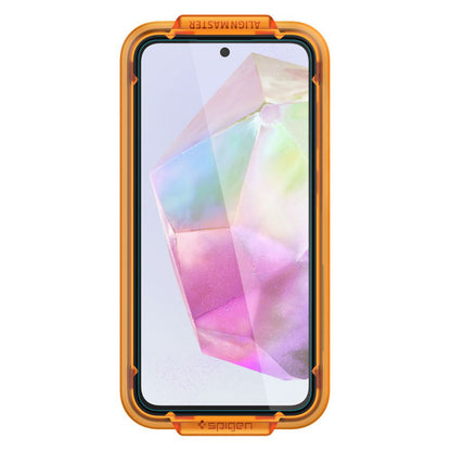 Folie de protectie Ecran Spigen GlastR Align Master pentru Samsung Galaxy M35 / A35 5G A356, Sticla Securizata, Full Glue, Set 2 bucati AGL07772
