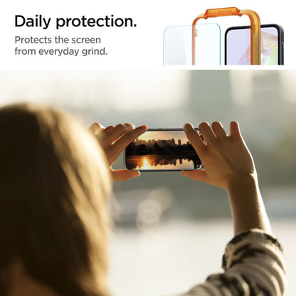 Folie de protectie Ecran Spigen GlastR Align Master pentru Samsung Galaxy M35 / A35 5G A356, Sticla Securizata, Full Glue, Set 2 bucati AGL07772