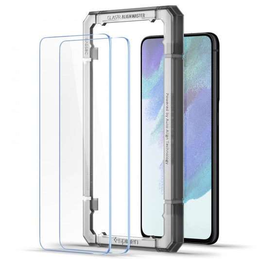 Folie de protectie Ecran Spigen GlastR Align Master pentru Samsung Galaxy S21 FE 5G G990, Sticla Securizata, Full Glue, Set 2 bucati AGL03088