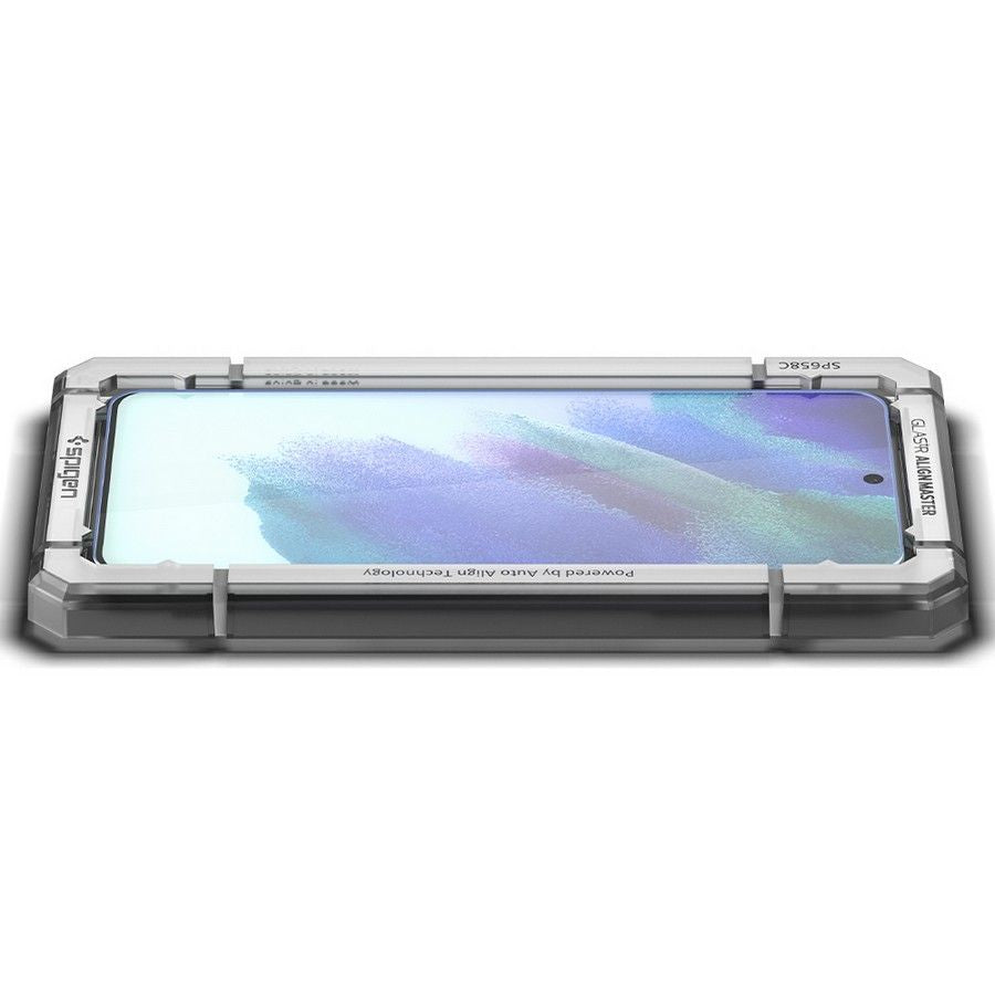 Folie de protectie Ecran Spigen GlastR Align Master pentru Samsung Galaxy S21 FE 5G G990, Sticla Securizata, Full Glue, Set 2 bucati AGL03088