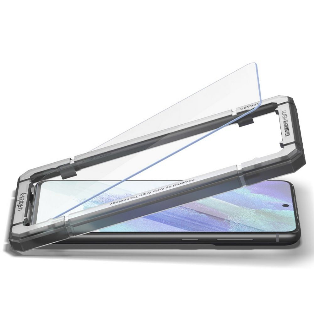 Folie de protectie Ecran Spigen GlastR Align Master pentru Samsung Galaxy S21 FE 5G G990, Sticla Securizata, Full Glue, Set 2 bucati AGL03088