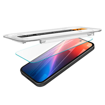 Folie de protectie Ecran Spigen GlastR EZ FIT pentru Google Pixel 9a, Sticla Securizata, Full Glue, Set 2 bucati AGL08938