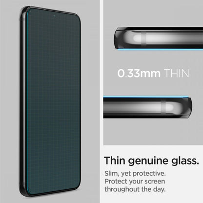 Folie de protectie Ecran Spigen GlastR EZ FIT pentru Samsung Galaxy S22 5G S901, Sticla Securizata, Full Glue, Set 2 bucati AGL04151