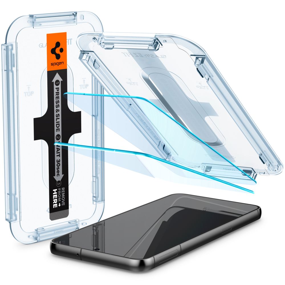Folie de protectie Ecran Spigen GlastR EZ FIT pentru Samsung Galaxy S23 S911, Sticla Securizata, Full Glue, Set 2 bucati AGL05958