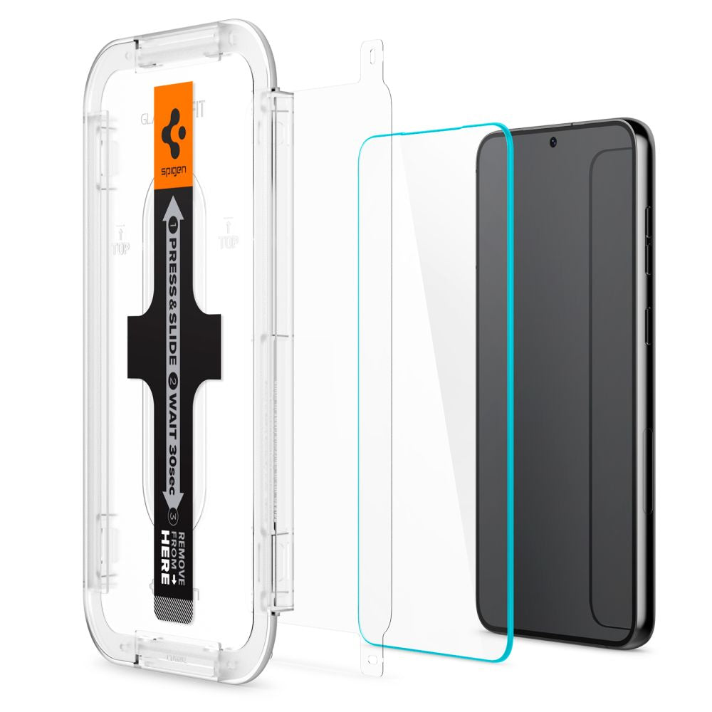 Folie de protectie Ecran Spigen GlastR EZ FIT pentru Samsung Galaxy S23 S911, Sticla Securizata, Full Glue, Set 2 bucati AGL05958