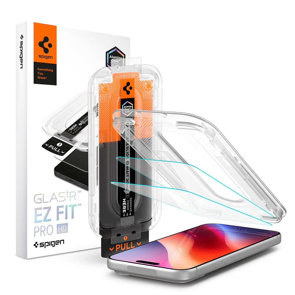 Folie de protectie Ecran Spigen GlastR EZ FIT Pro HD pentru Apple iPhone 18 Pro Max / 17 Pro Max / 16 Pro Max, Sticla Securizata, Full Glue, Set 2 bucati AGL12048