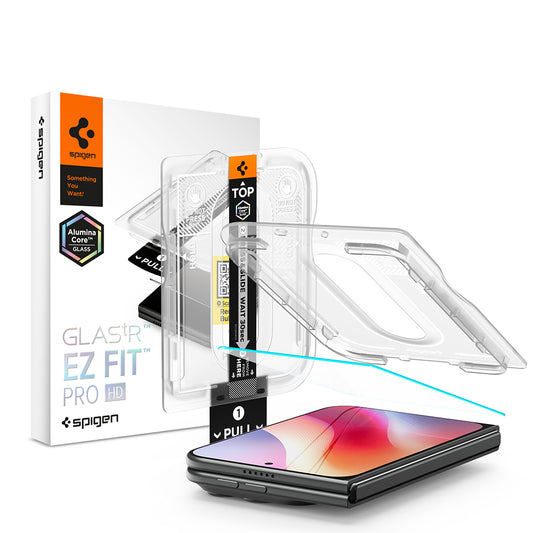 Folie de protectie Ecran Exterior Spigen GlastR EZ FIT Pro HD pentru Apple iPhone Duo, Sticla Securizata, Full Glue AGL12014