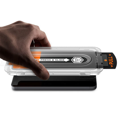 Folie de protectie Ecran Spigen GlastR EZ FIT Pro HD pentru Samsung Galaxy S25 FE, Sticla Securizata, Full Glue, Set 2 bucati