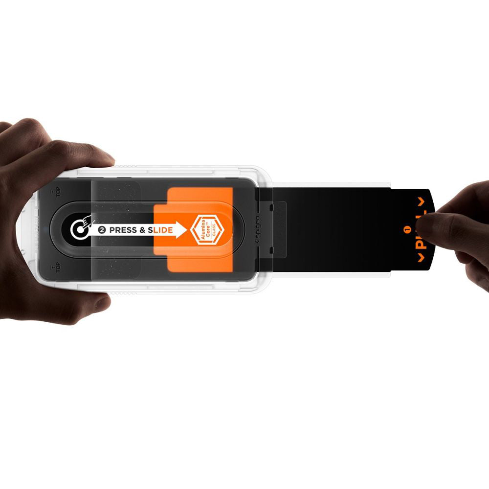 Folie de protectie Ecran Spigen GlastR EZ FIT Pro HD pentru Samsung Galaxy S25 FE, Sticla Securizata, Full Glue, Set 2 bucati