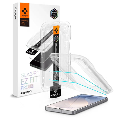 Folie de protectie Ecran Spigen GlastR EZ FIT Pro HD pentru Samsung Galaxy S26 FE S741, Sticla Securizata, Full Glue, Set 2 bucati AGL11811