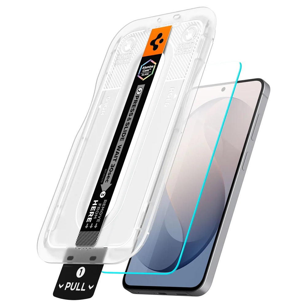 Folie de protectie Ecran Spigen GlastR EZ FIT Pro HD pentru Samsung Galaxy S26 FE S741, Sticla Securizata, Full Glue, Set 2 bucati AGL11811