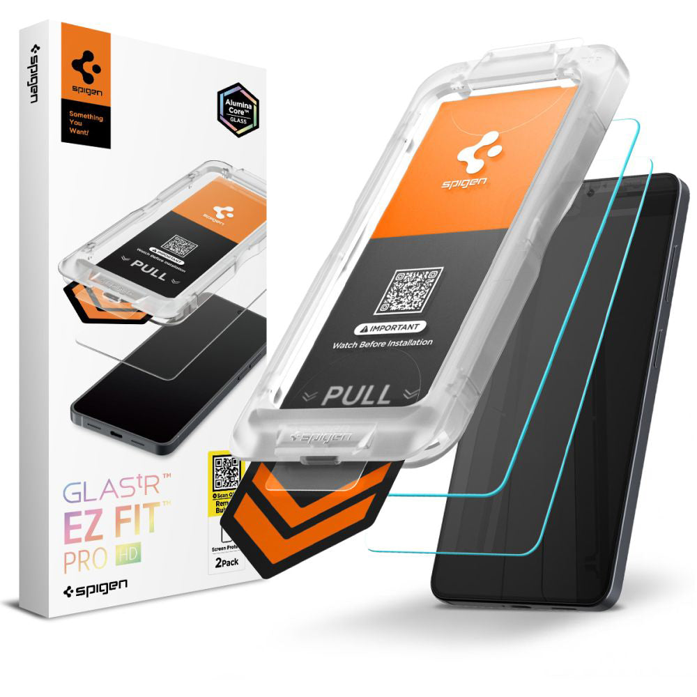 Folie de protectie Ecran Spigen GlastR EZ FIT Pro HD pentru Samsung Galaxy S26 S942, Sticla Securizata, Full Glue, Set 2 bucati AGL11095