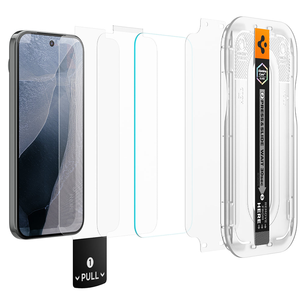 Folie de protectie Ecran Spigen GlastR EZ FIT Pro pentru Google Pixel 11 Pro / 11, Sticla Securizata, Full Glue, Set 2 bucati AGL11480