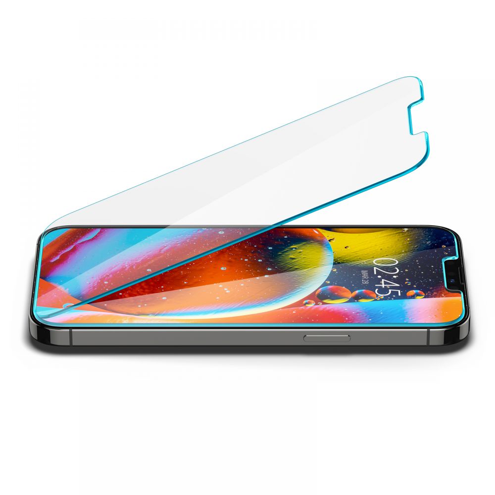 Folie de protectie Ecran Spigen GlastR Slim pentru Apple iPhone 14 Plus / 13 Pro Max, Sticla Securizata, Full Glue AGL03382