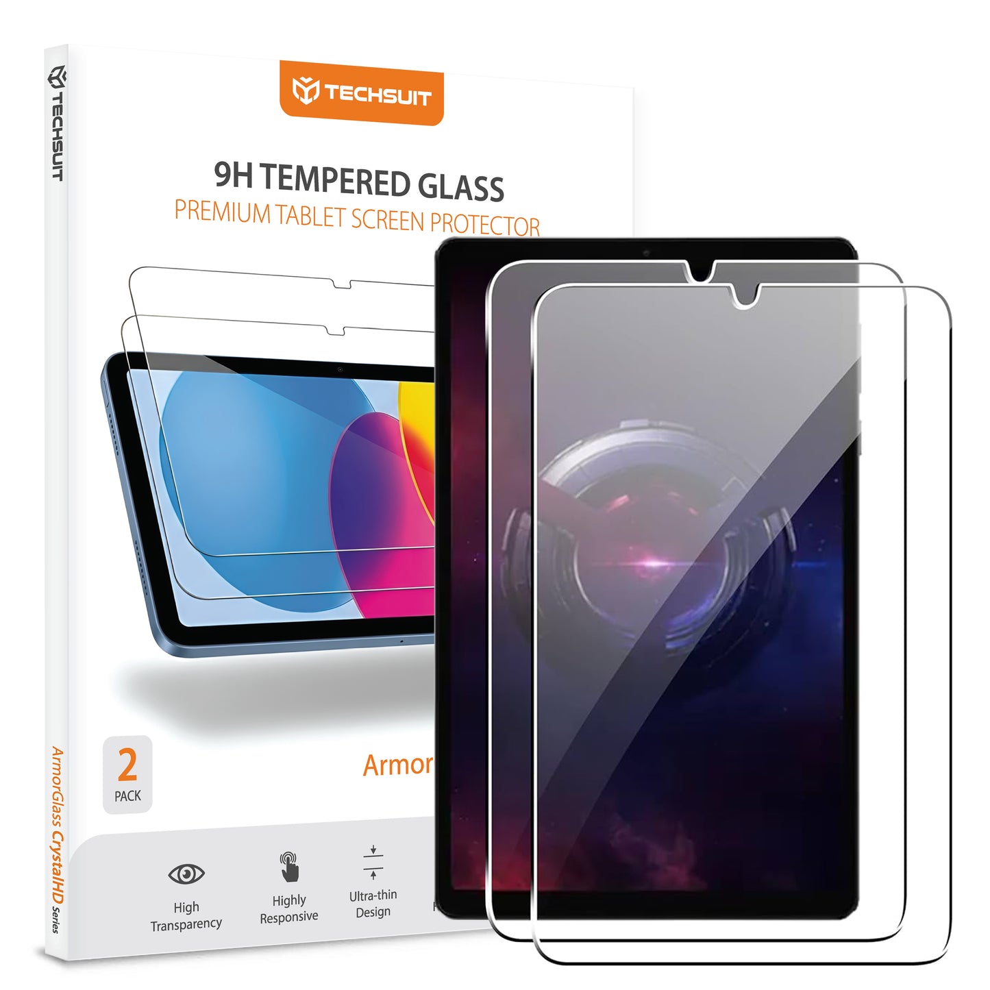 Folie de protectie Ecran Techsuit ArmorGlass CrystalHD pentru Lenovo Legion Y700 (2025), Sticla Securizata, Full Glue, Set 2 bucati