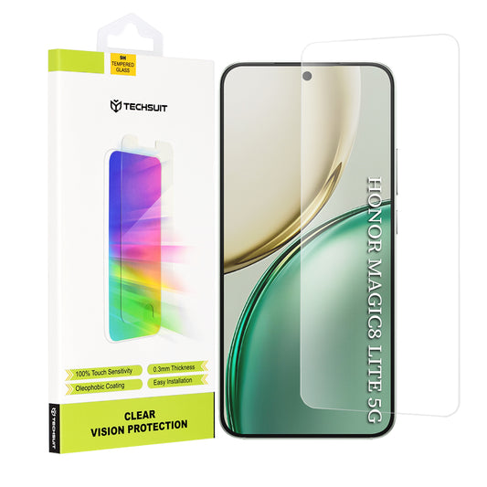 Folie de protectie Ecran Techsuit Clear Vision pentru Honor Magic8 Lite, Sticla Securizata, Full Glue