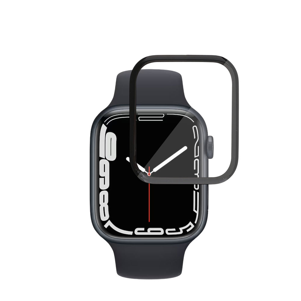 Folie de protectie Ecran Techsuit Nano Flex pentru Apple Watch Series 9 / 8 / 7 41mm, Plastic, Set 2 bucati, Neagra