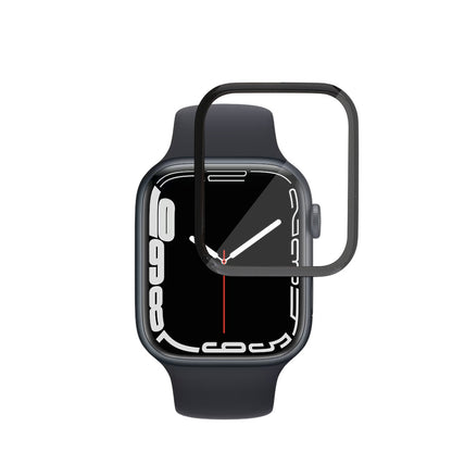 Folie de protectie Ecran Techsuit Nano Flex pentru Apple Watch Series 9 / 8 / 7 45mm, Plastic, Set 2 bucati, Neagra