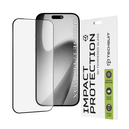 Folie de protectie Ecran Techsuit pentru Apple iPhone 17 Pro Max, Sticla Securizata, Full Glue, 111D, Neagra
