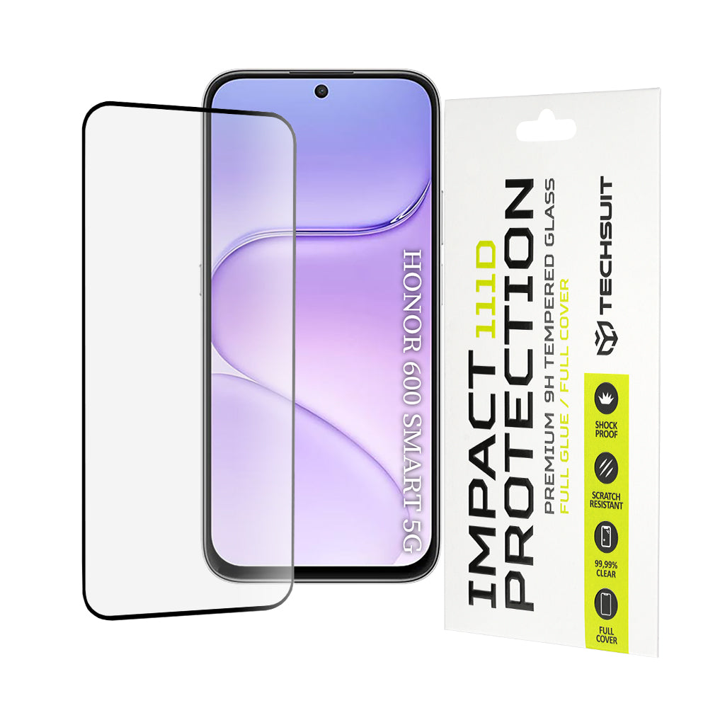 Folie de protectie Ecran Techsuit pentru Honor 600 Smart, Sticla Securizata, Full Glue, 111D, Neagra