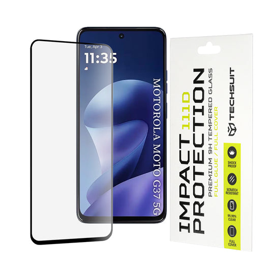 Folie de protectie Ecran Techsuit pentru Motorola Moto G47 / G37 Power / G37, Sticla Securizata, Full Glue, 111D, Neagra
