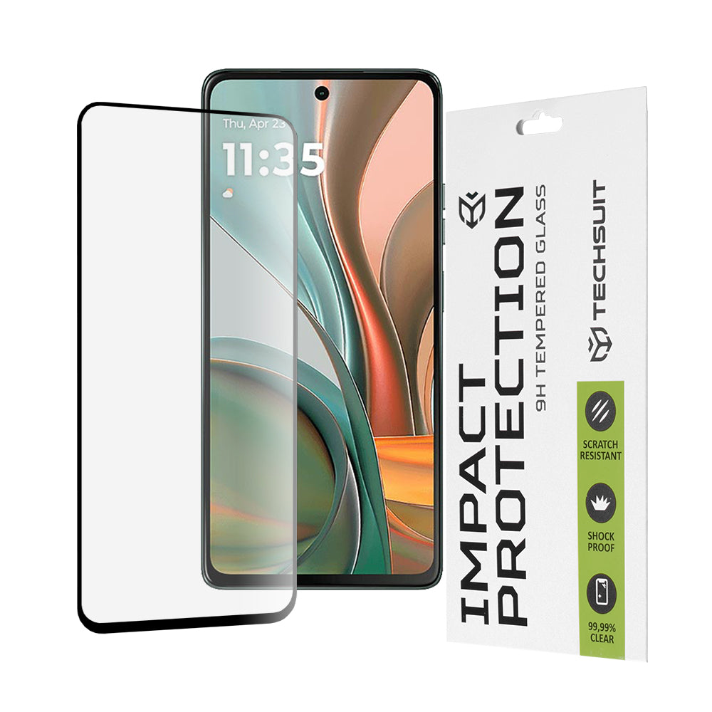 Folie de protectie Ecran Techsuit pentru Motorola Moto G75, Sticla Securizata, Full Glue, 111D, Neagra