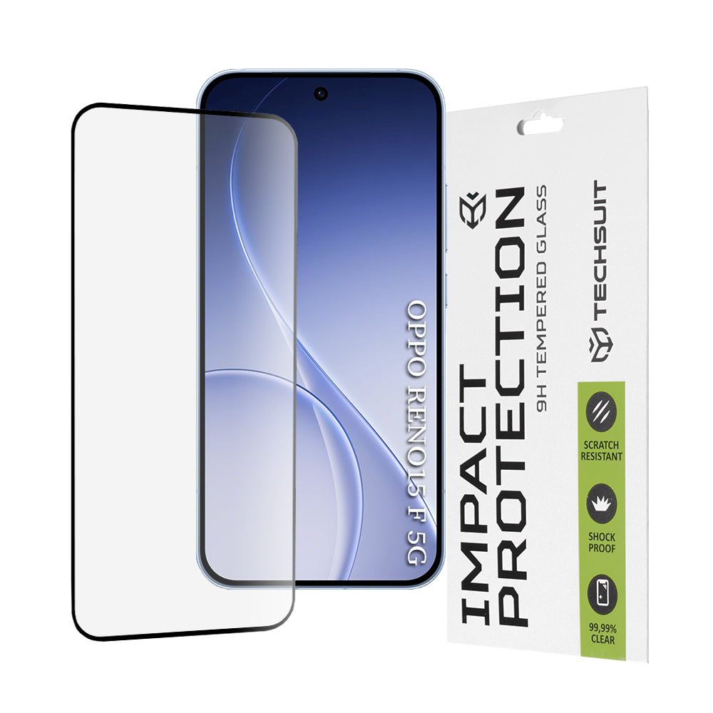 Folie de protectie Ecran Techsuit pentru Oppo Reno15 FS / Reno15 F, Sticla Securizata, Full Glue, 111D, Neagra
