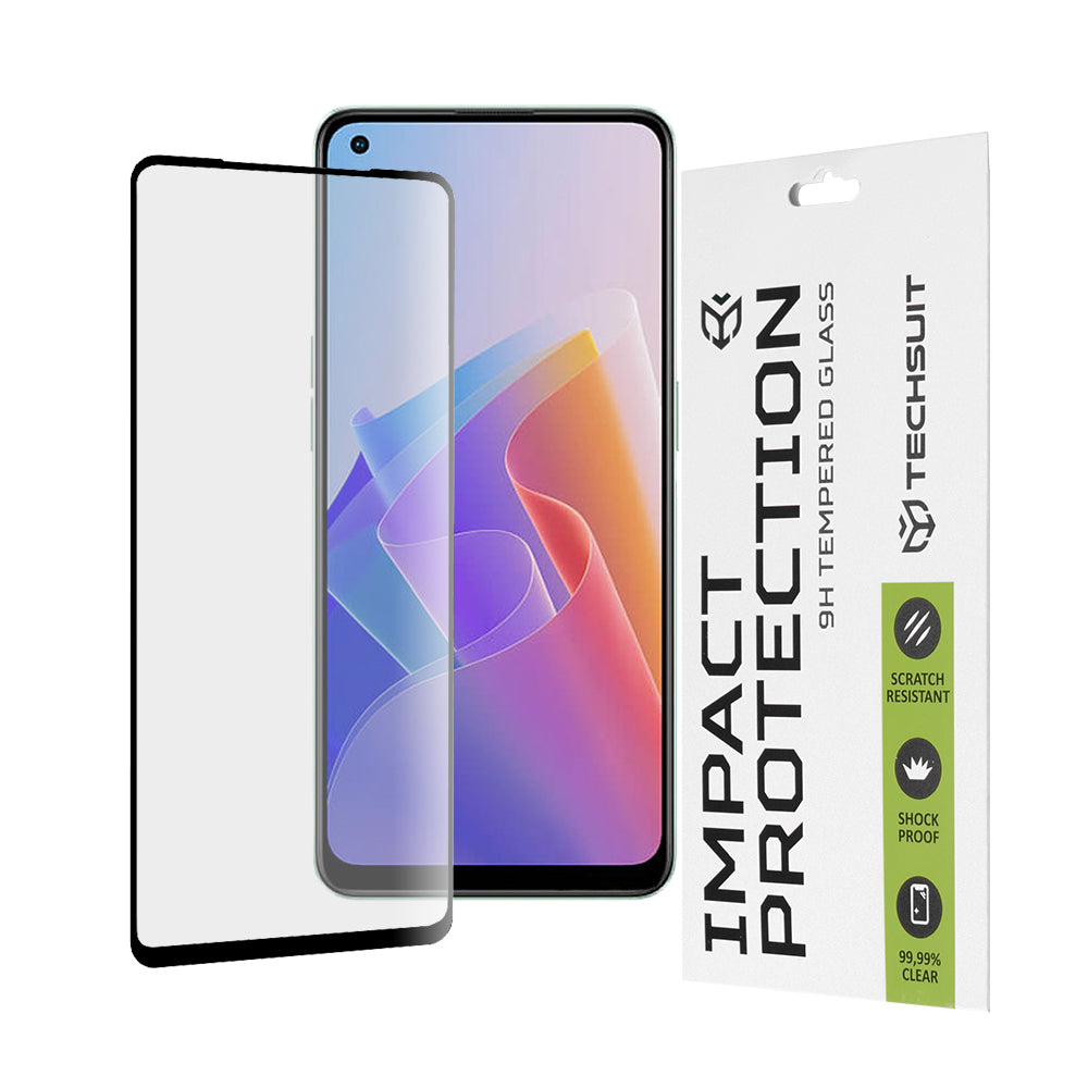 Folie de protectie Ecran Techsuit pentru Oppo Reno8 Lite / Reno7 / Reno7 Lite / Oneplus Nord N20 5G, Sticla Securizata, Full Glue, 111D, Neagra