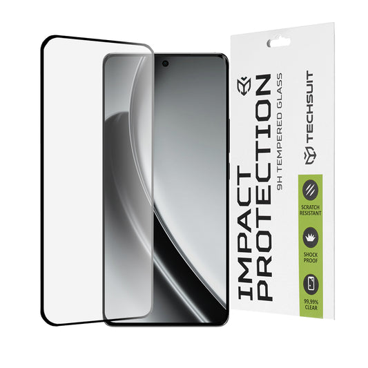Folie de protectie Ecran Techsuit pentru Realme GT 6T / GT 6, Sticla Securizata, Full Glue, 111D, Neagra
