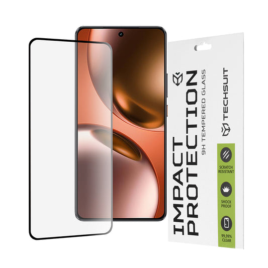 Folie de protectie Ecran Techsuit pentru Realme GT 7, Sticla Securizata, Full Glue, 111D, Neagra