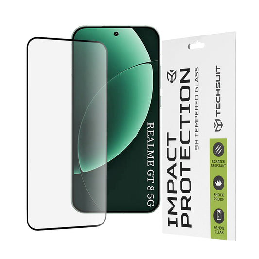 Folie de protectie Ecran Techsuit pentru Realme GT 8 Pro, Sticla Securizata, 111D, Neagra