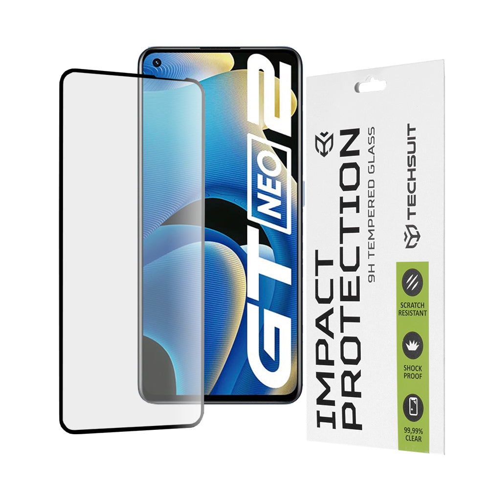 Folie de protectie Ecran Techsuit pentru Realme GT Neo 3T / GT2 / GT Neo2, Sticla Securizata, Full Glue, 111D, Neagra