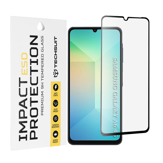 Folie de protectie Ecran Techsuit pentru Samsung Galaxy A06 A065, Sticla Securizata, Full Glue, Neagra