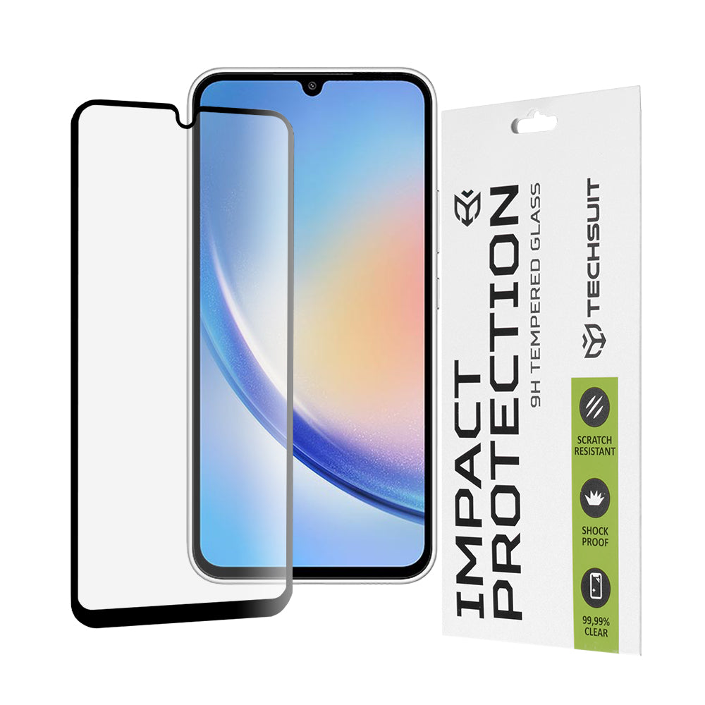Folie de protectie Ecran Techsuit pentru Samsung Galaxy A34 A346, Sticla Securizata, Full Glue, 111D, Neagra