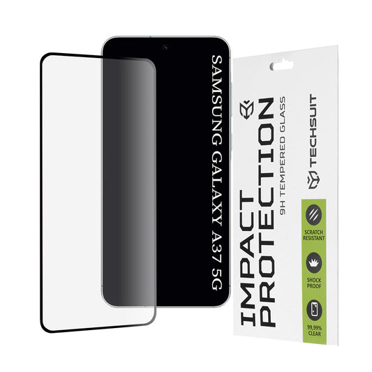 Folie de protectie Ecran  Techsuit pentru Samsung Galaxy A37 5G, Sticla Securizata, Full Glue, 111D, Neagra
