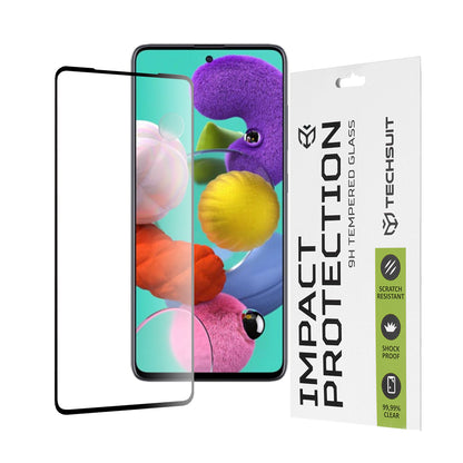 Folie de protectie Ecran Techsuit pentru Samsung Galaxy A51 5G A516 / A51 A515, Sticla Securizata, Full Glue, 111D, Neagra