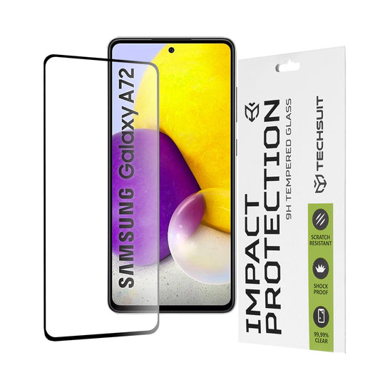 Folie de protectie Ecran Techsuit pentru Samsung Galaxy A72 A725 / A72 5G A726, Sticla Securizata, Full Glue, 111D, Neagra