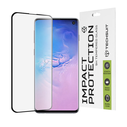 Folie de protectie Ecran Techsuit pentru Samsung Galaxy S10 G973, Sticla Securizata, Full Glue, 111D, Neagra