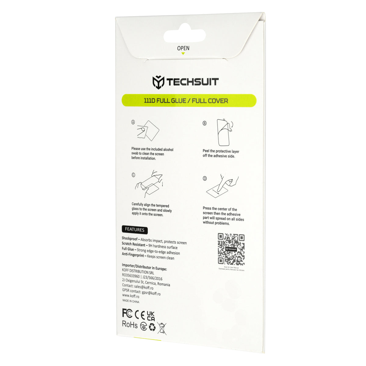 Folie de protectie Ecran Techsuit pentru Xiaomi Poco F9 Pro, Sticla Securizata, Full Glue, 111D, Neagra