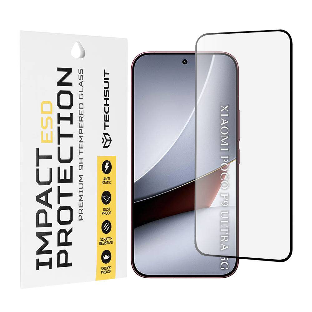 Folie de protectie Ecran Techsuit pentru Xiaomi Poco F9 Ultra, Sticla Securizata, Full Glue, Neagra