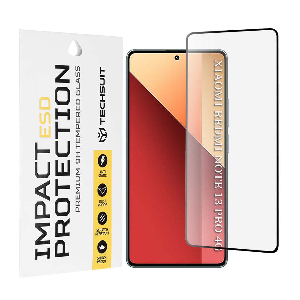 Folie de protectie Ecran Techsuit pentru Xiaomi Redmi Note 13 Pro 4G / Poco M6 Pro 4G, Sticla Securizata, Full Glue, Neagra