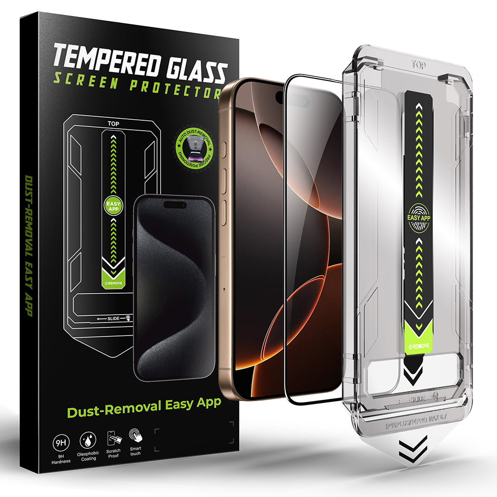 Folie de protectie Ecran Techsuit TitanGlass pentru Apple iPhone 15 Pro, Sticla Securizata, Full Glue, Neagra