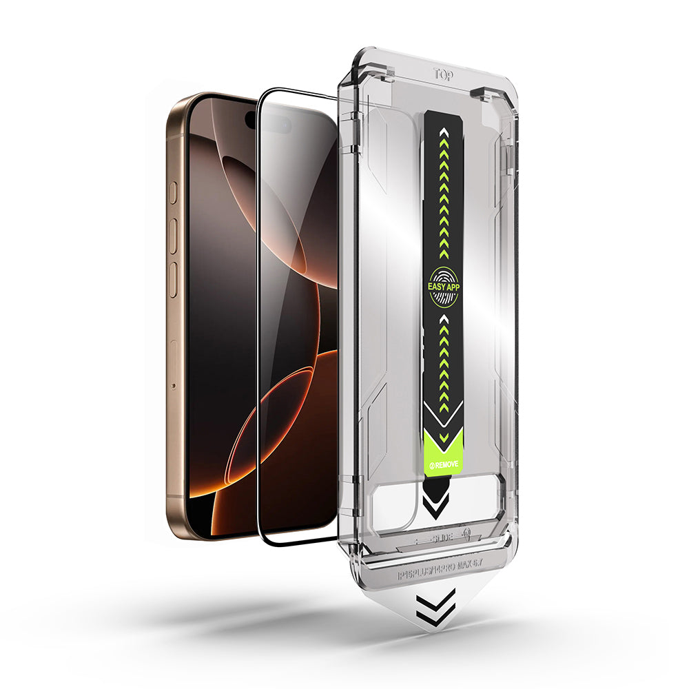 Folie de protectie Ecran Techsuit TitanGlass pentru Apple iPhone 15 Pro, Sticla Securizata, Full Glue, Neagra